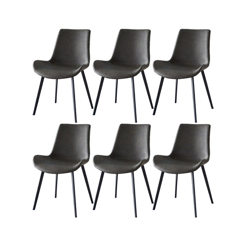 Modern Simple Arm Chair Faux Leather Dining Arm Chair for Dining Room