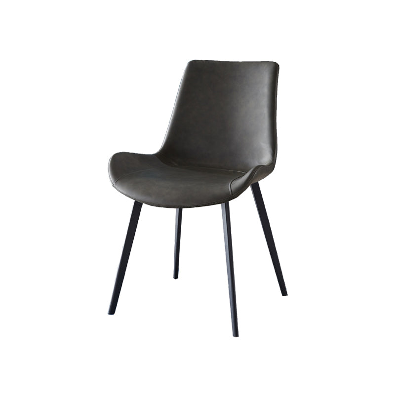 Modern Simple Arm Chair Faux Leather Dining Arm Chair for Dining Room