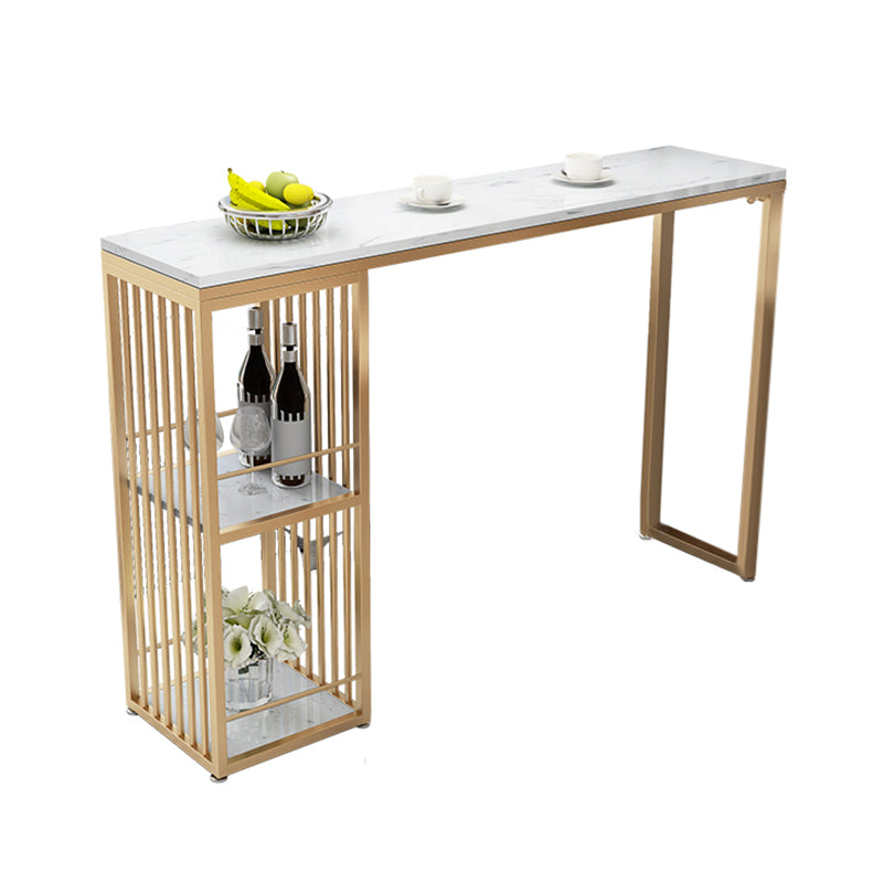 Modern Bar Table Set 1/2/3/5/7 Pcs Faux Marble Rectangular Bar Set for Indoor