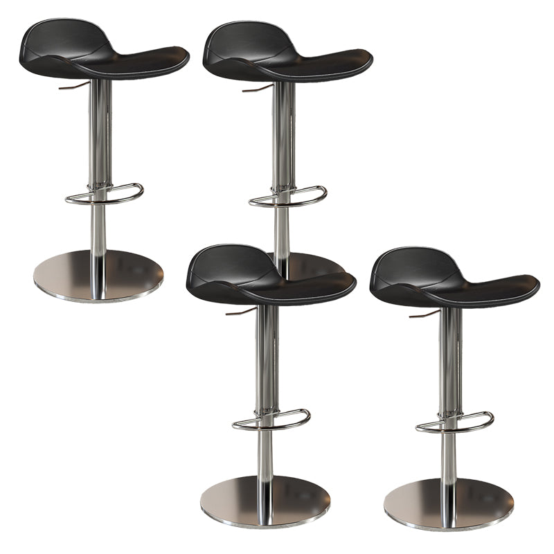 Contemporary Metal Legs Bar Stools Faux Leather Counter Chair