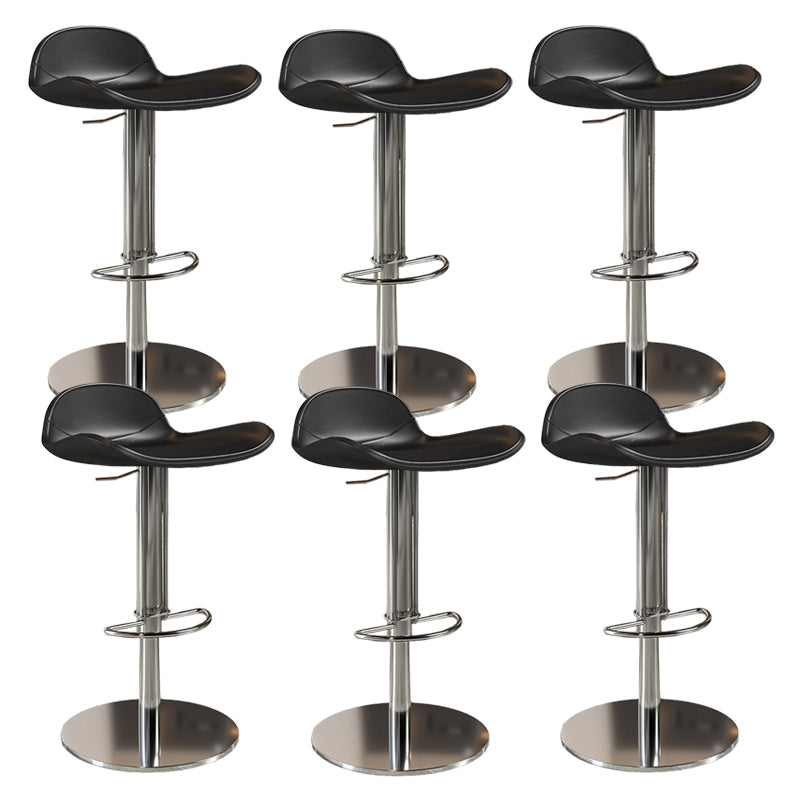 Contemporary Metal Legs Bar Stools Faux Leather Counter Chair
