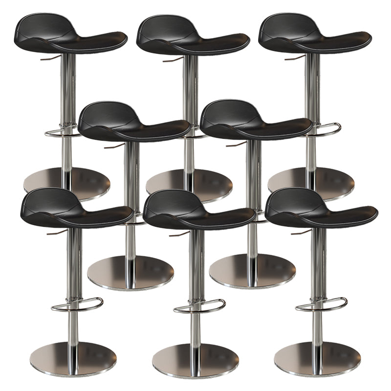 Contemporary Metal Legs Bar Stools Faux Leather Counter Chair