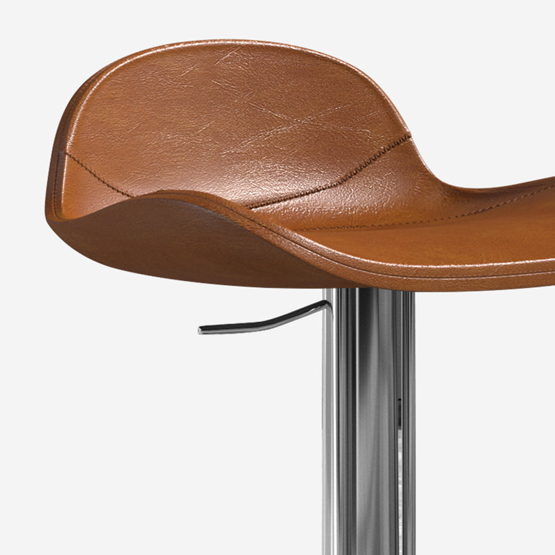 Contemporary Metal Legs Bar Stools Faux Leather Counter Chair