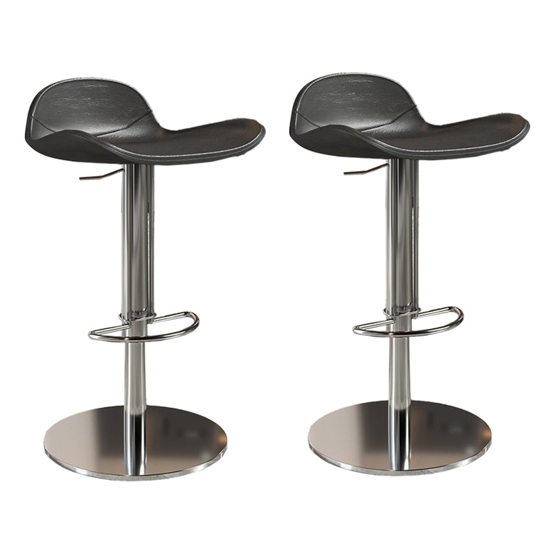 Contemporary Metal Legs Bar Stools Faux Leather Counter Chair