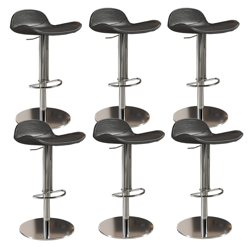 Contemporary Metal Legs Bar Stools Faux Leather Counter Chair