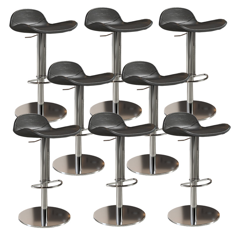 Contemporary Metal Legs Bar Stools Faux Leather Counter Chair