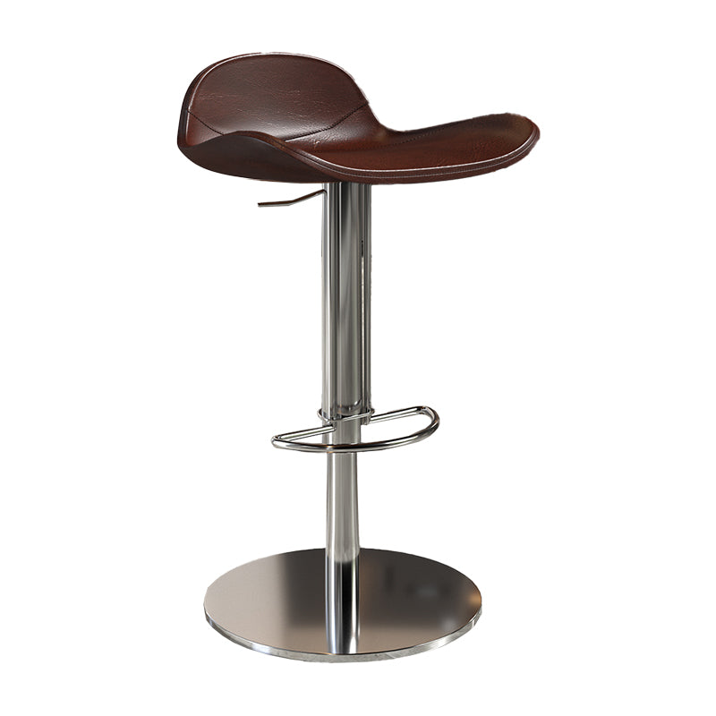Contemporary Metal Legs Bar Stools Faux Leather Counter Chair
