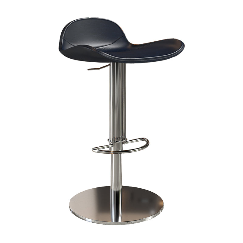 Contemporary Metal Legs Bar Stools Faux Leather Counter Chair