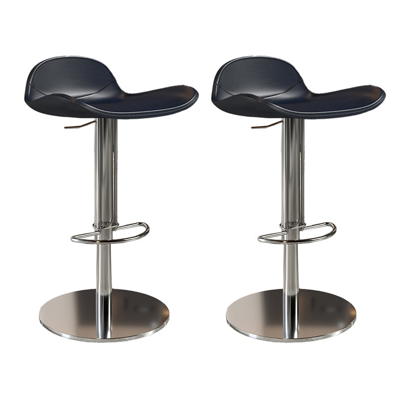 Contemporary Metal Legs Bar Stools Faux Leather Counter Chair