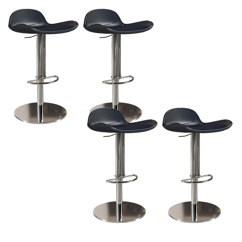Contemporary Metal Legs Bar Stools Faux Leather Counter Chair