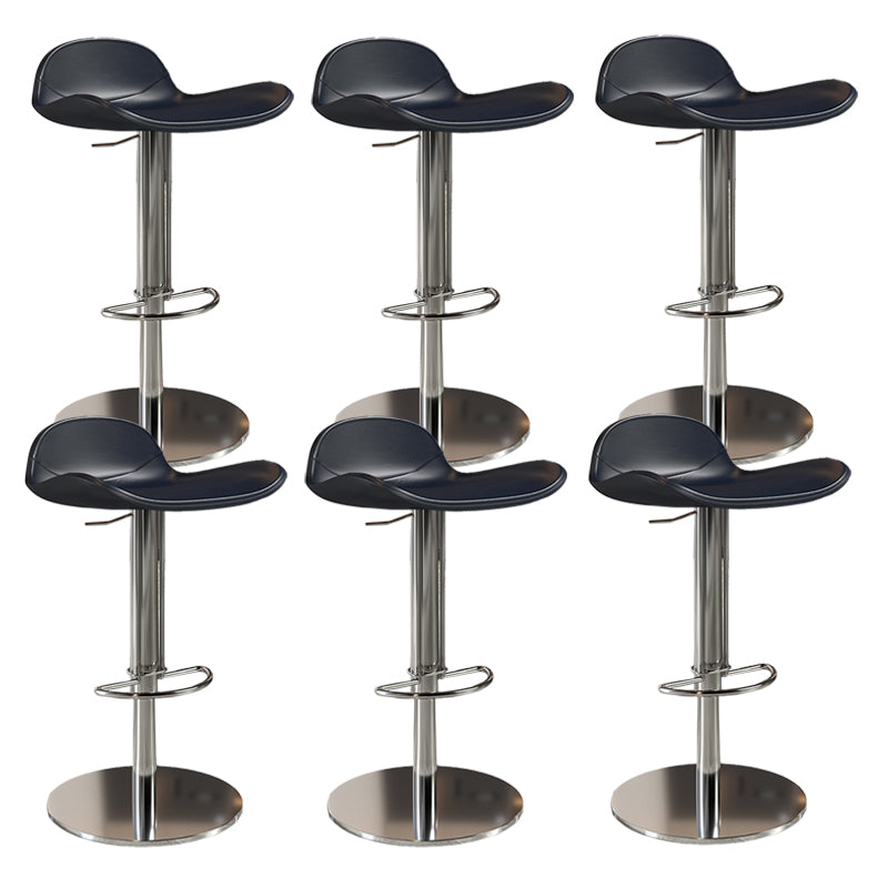 Contemporary Metal Legs Bar Stools Faux Leather Counter Chair