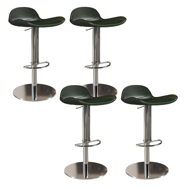 Contemporary Metal Legs Bar Stools Faux Leather Counter Chair