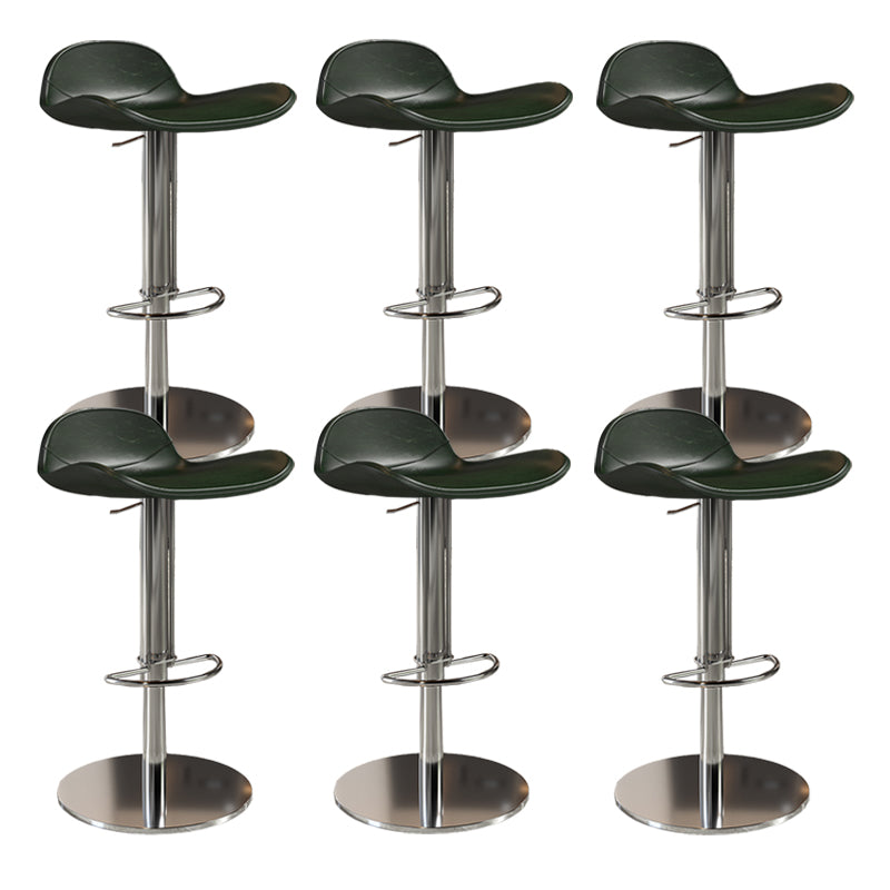 Contemporary Metal Legs Bar Stools Faux Leather Counter Chair