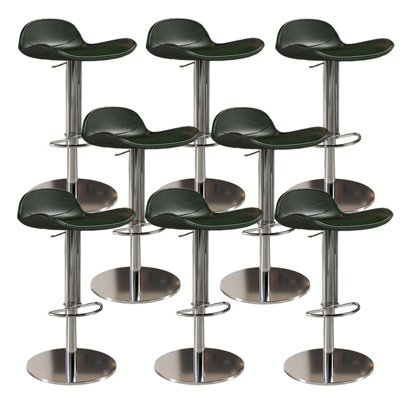 Contemporary Metal Legs Bar Stools Faux Leather Counter Chair
