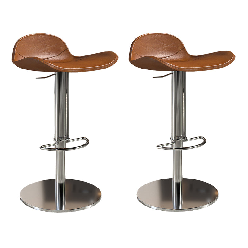 Contemporary Metal Legs Bar Stools Faux Leather Counter Chair