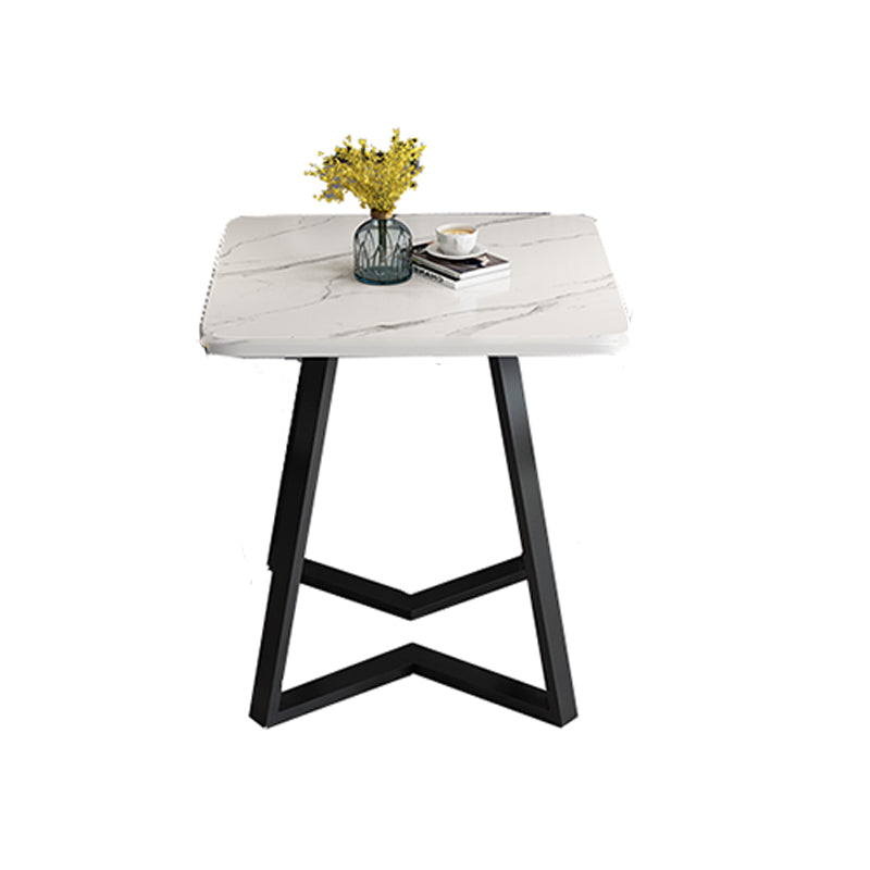 Modern Wood Dining Table Square Dining Table with Double Pedestal for Home