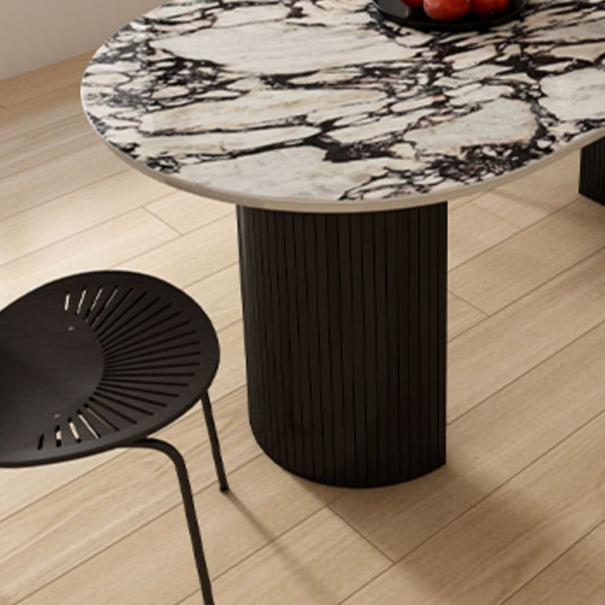 Oval Industrial Dinner Room Kitchen Table Double Pedestal Dining Table