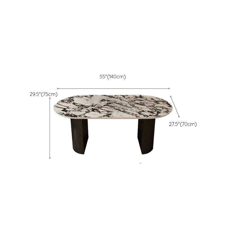 Oval Industrial Dinner Room Kitchen Table Double Pedestal Dining Table