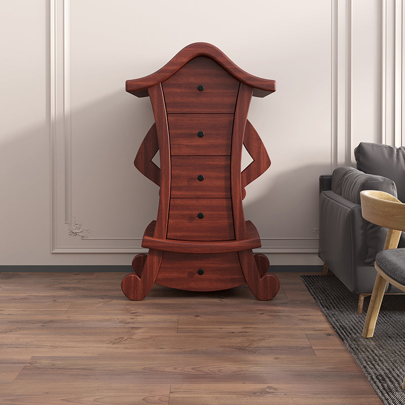 Contemporary Vertical Lingerie Chest Wood Storage Bachelor Chest for Home