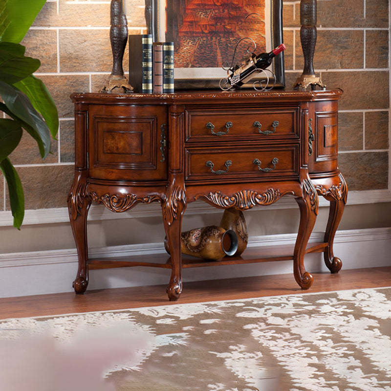 Free Form Shape Contemporary Console Table Brown Console Sofa Table