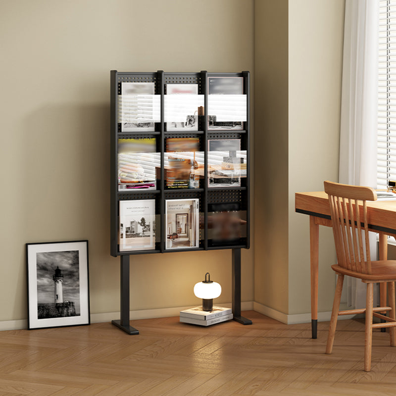 Modern Style Closed Back Bookshelf Standard Metal Bookcase with Shelves
