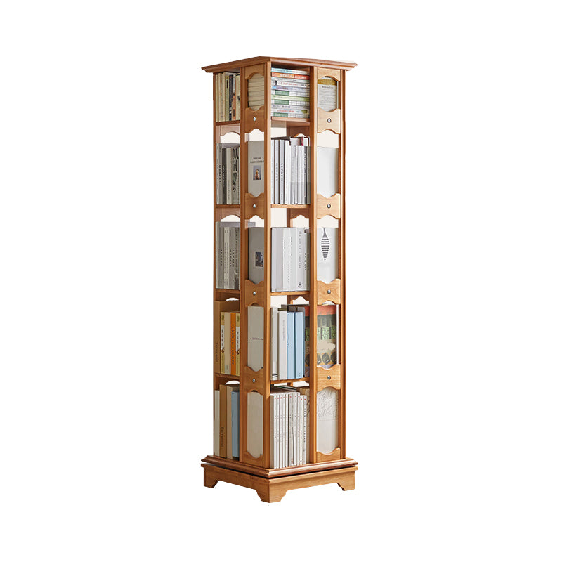 Modern Style Open Back Bookshelf Standard Solid Wood Bookcase with Shelves