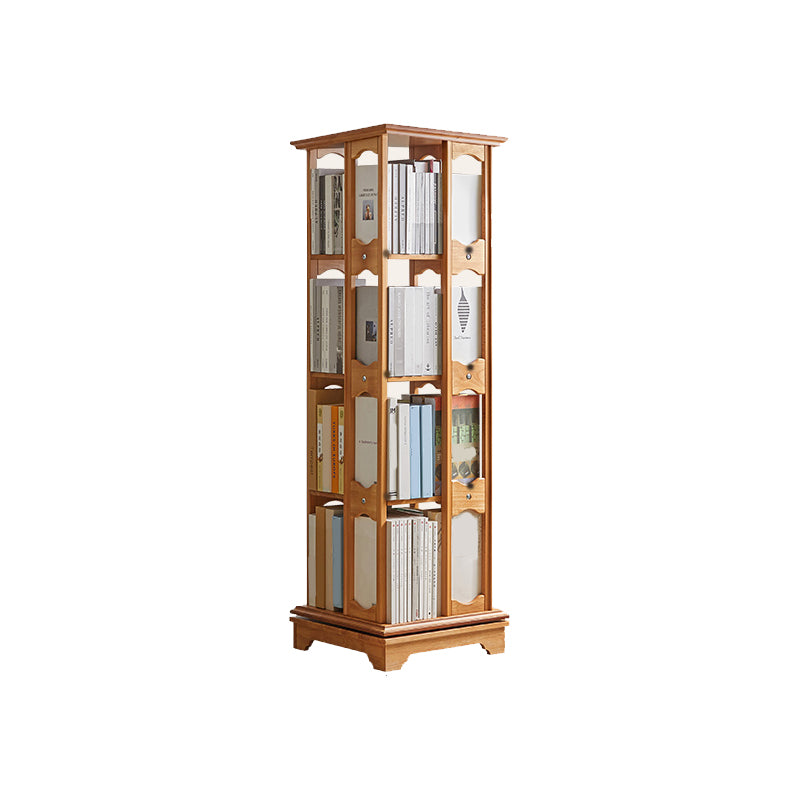 Modern Style Open Back Bookshelf Standard Solid Wood Bookcase with Shelves