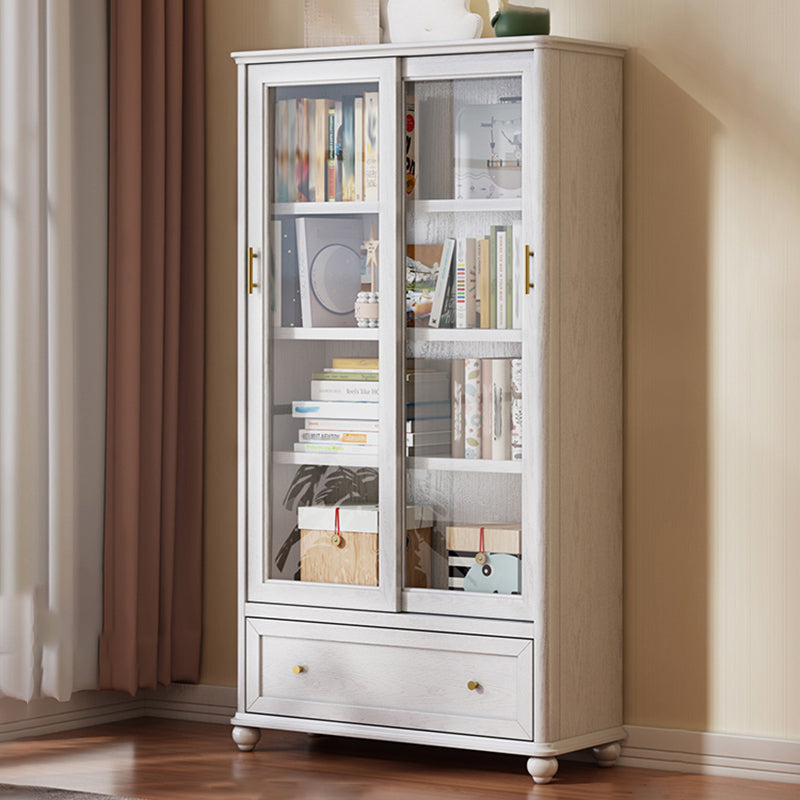 Vertical Solid Wood Bookcase Contemporary Closed Back Bookshelf