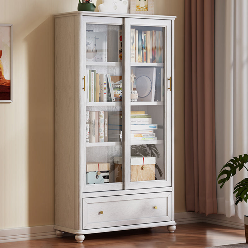 Vertical Solid Wood Bookcase Contemporary Closed Back Bookshelf