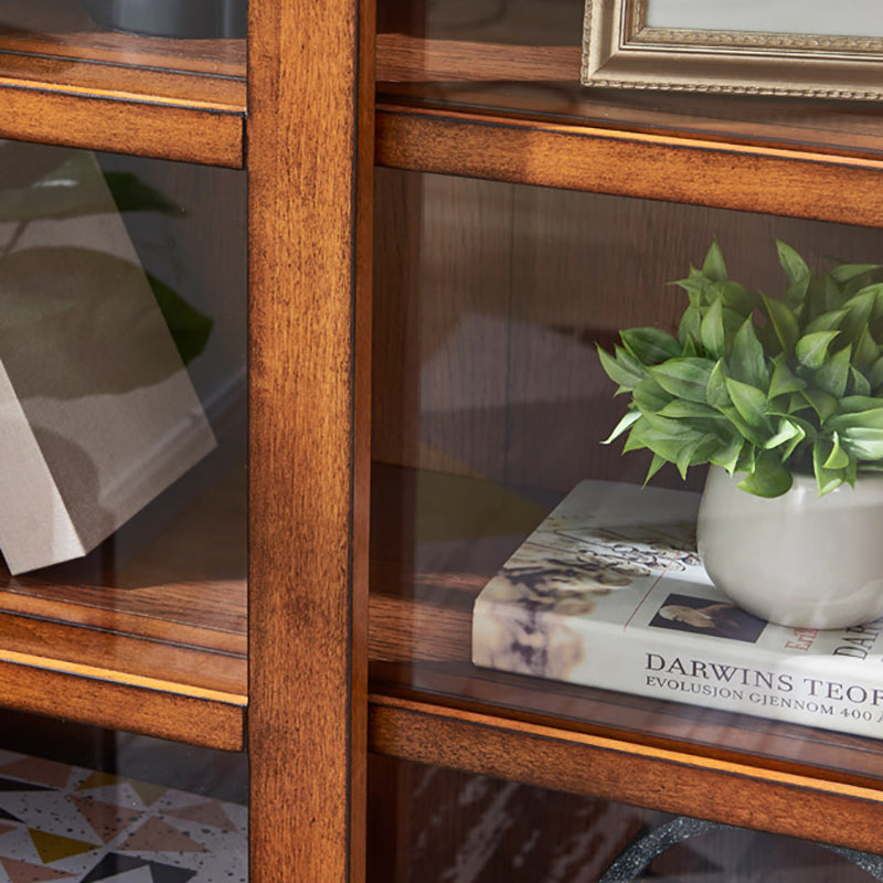 Vertical Solid Wood Bookcase Contemporary Closed Back Bookshelf