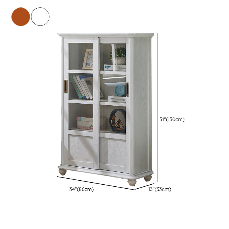 Vertical Solid Wood Bookcase Contemporary Closed Back Bookshelf