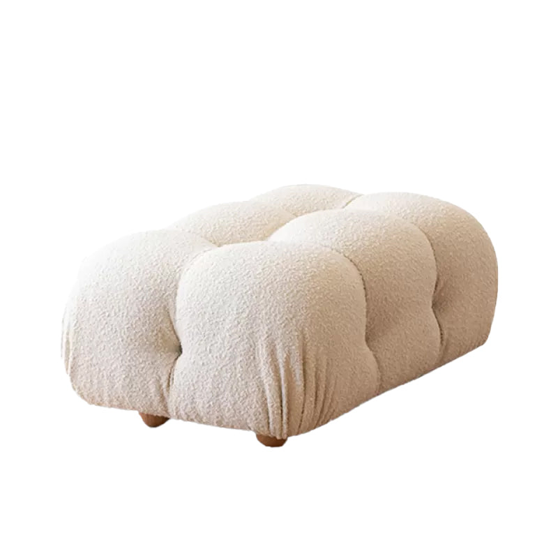 37" Wide Contemporary Sofa Fabric Tufted White Standard Seating