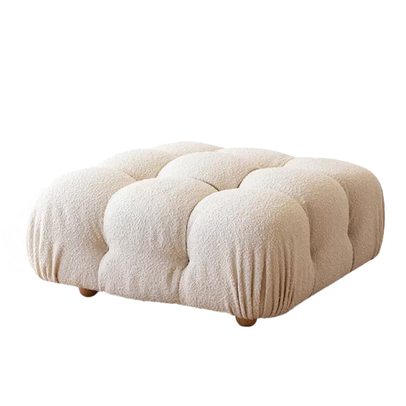 37" Wide Contemporary Sofa Fabric Tufted White Standard Seating