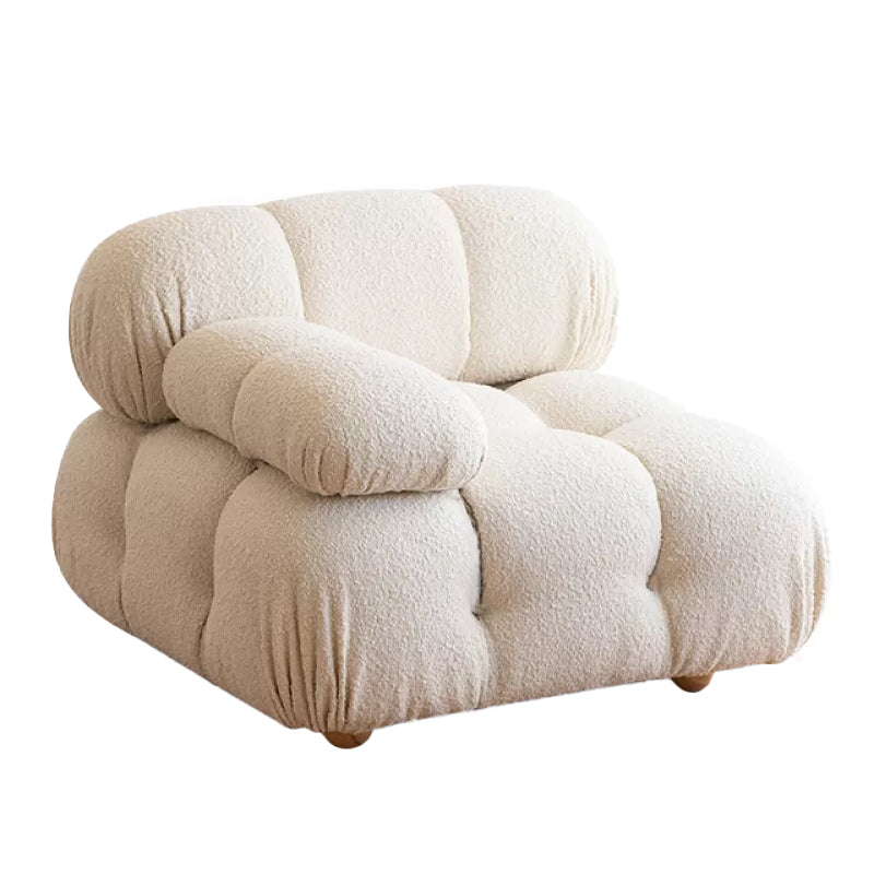 37" Wide Contemporary Sofa Fabric Tufted White Standard Seating