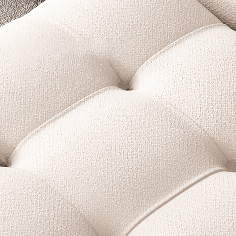 37" Wide Contemporary Sofa Fabric Tufted White Standard Seating