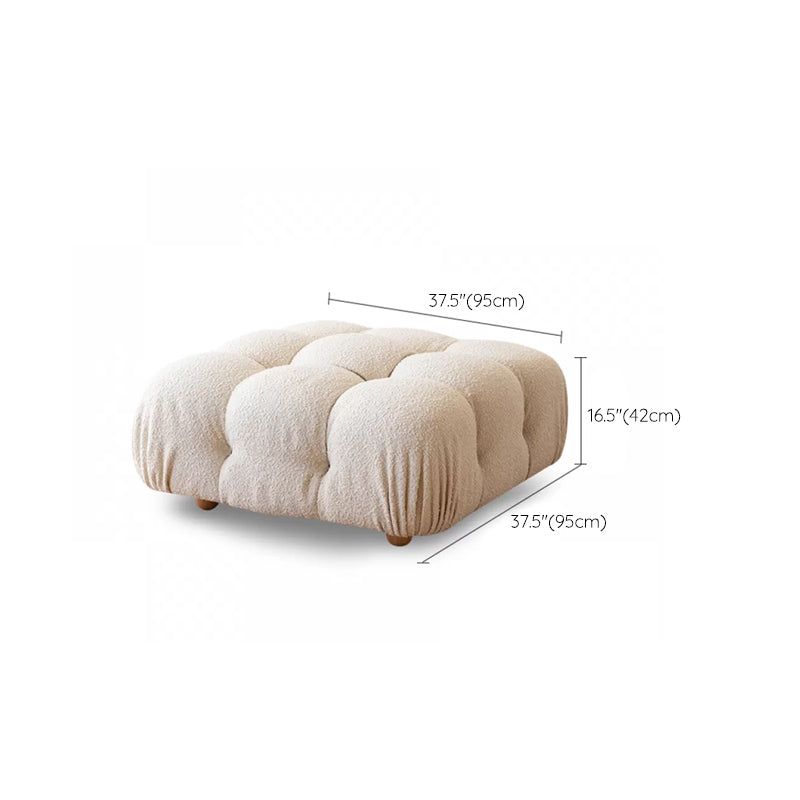 37" Wide Contemporary Sofa Fabric Tufted White Standard Seating