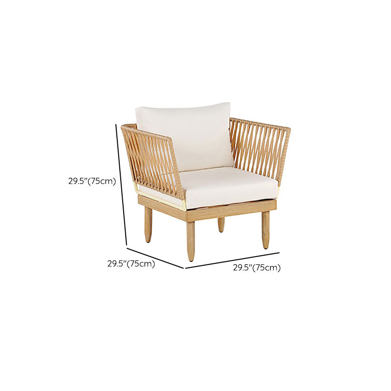 Aluminum/Wood Outdoor Patio Sofa Water Resistant Patio Sofa with Cushions