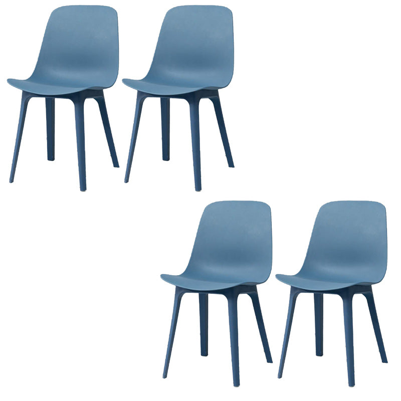 Contemporary Plastic Patio Dining Side Chair Armles Indoor-Outdoor Chair