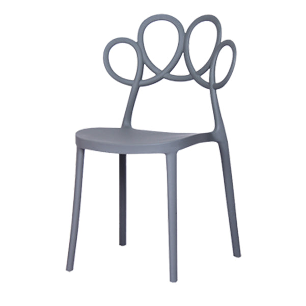 Contemporary Side Chair Armles with Open Back in Plastic Dining Side Chair