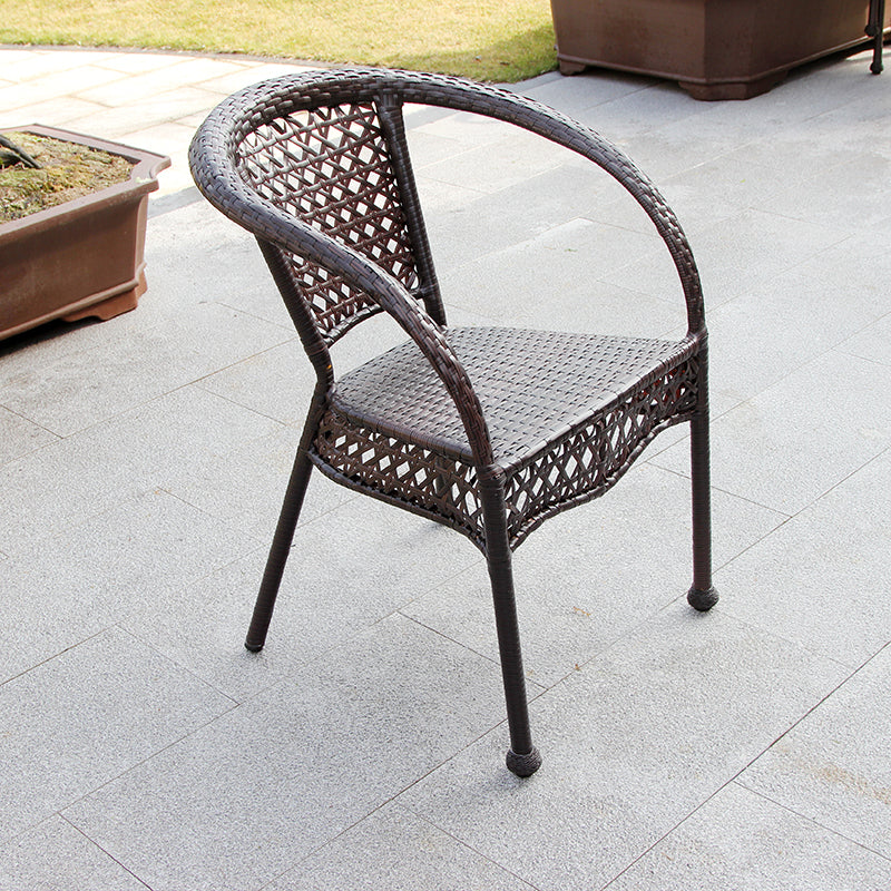 Contemporary Outdoors Dining Chairs in Metal Frame Stacking Chairs