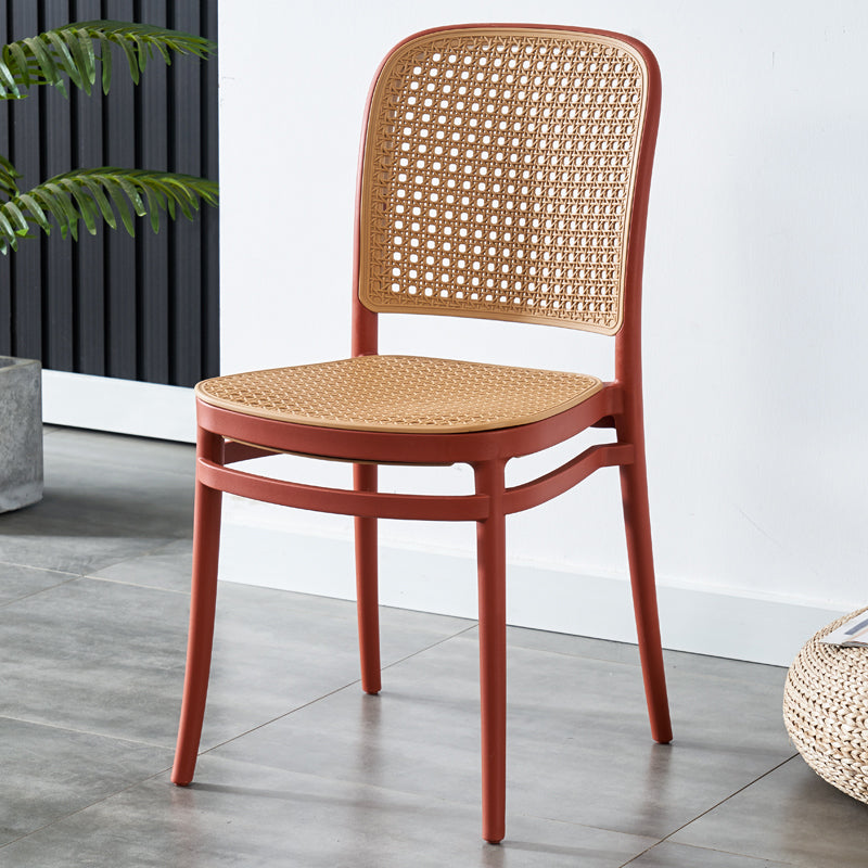 Tropical Style Dining Side Chair in Plastic Indoor-Outdoor Chair