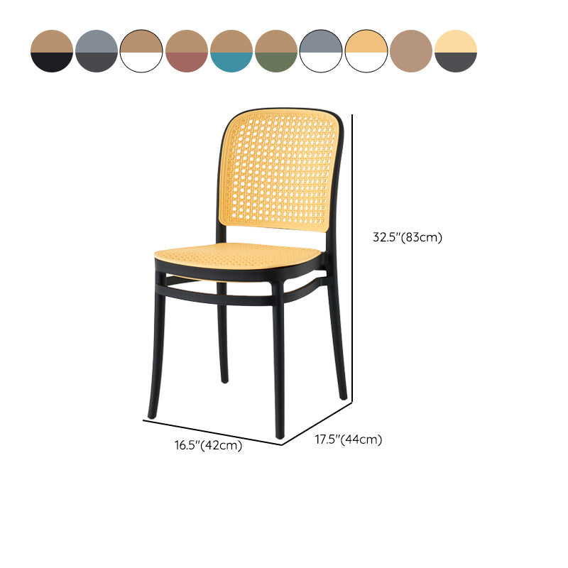 Tropical Style Dining Side Chair in Plastic Indoor-Outdoor Chair