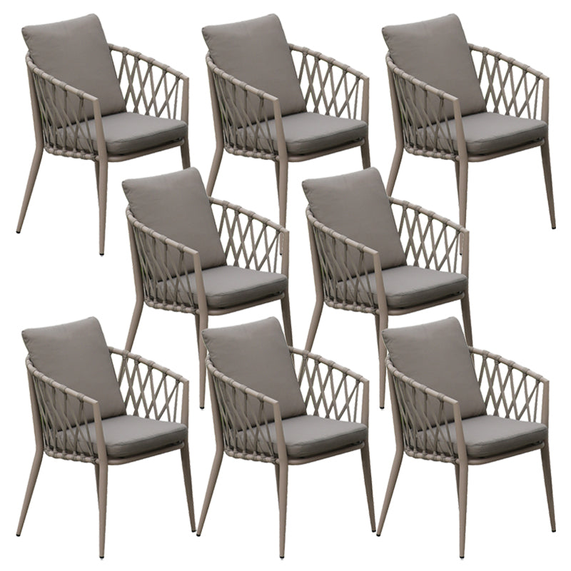 Contemporary Dining Side Chair Water Repellent Finish Cushion Outdoor Chair