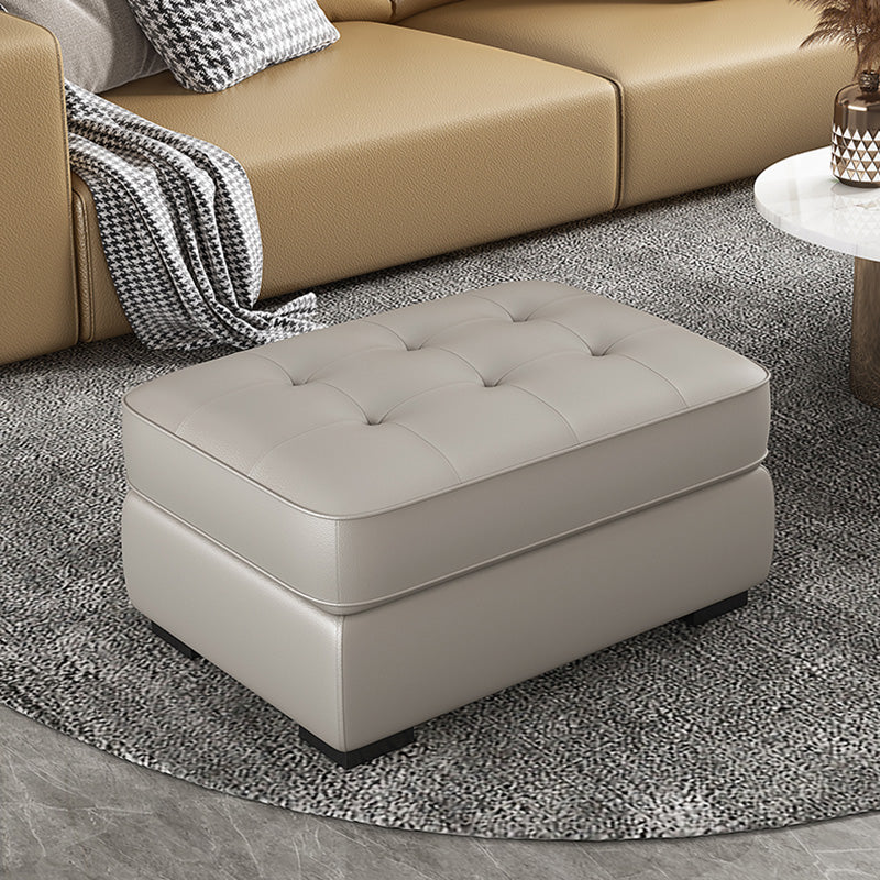 Contemporary Style Rectangular Ottoman Leather Foot Stool with Legs