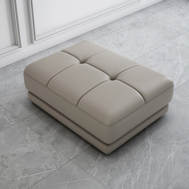 Contemporary Style Rectangular Ottoman Leather Foot Stool with Legs