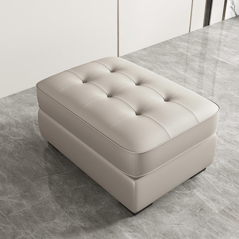 Contemporary Style Rectangular Ottoman Leather Foot Stool with Legs