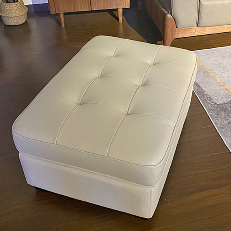 Contemporary Style Rectangular Ottoman Leather Foot Stool with Legs