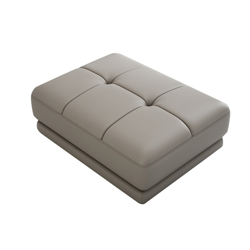Contemporary Style Rectangular Ottoman Leather Foot Stool with Legs