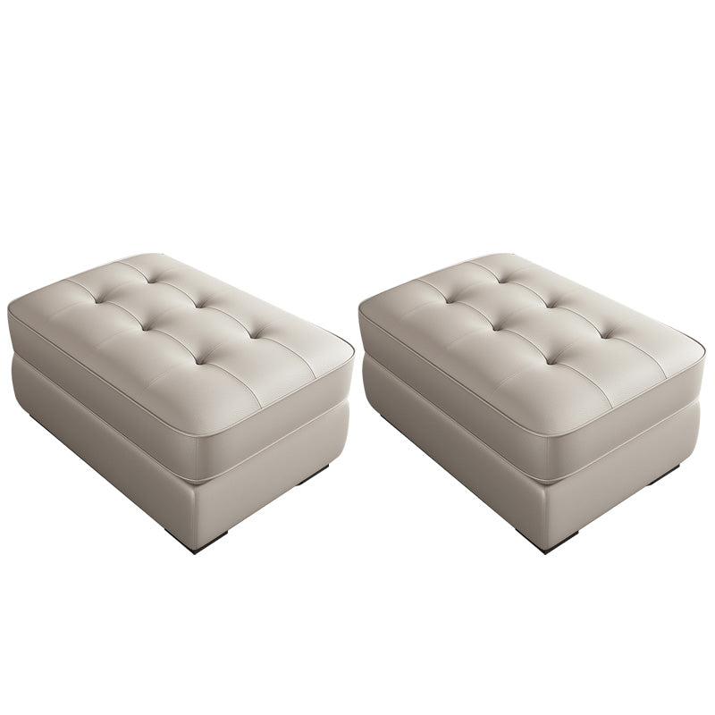 Contemporary Style Rectangular Ottoman Leather Foot Stool with Legs