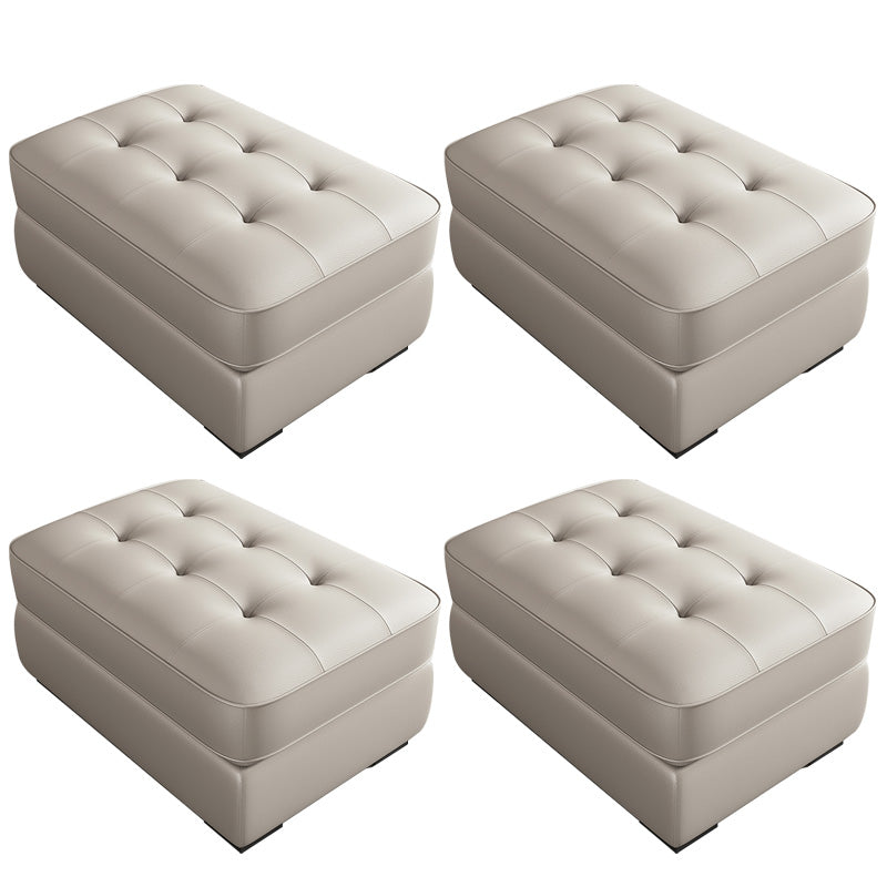 Contemporary Style Rectangular Ottoman Leather Foot Stool with Legs